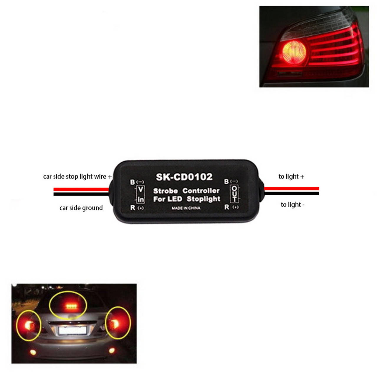 

Электронный блок контроля автомобильных фонарей STOP-сигнала с эффектом стробоскопа (3 режима) (CD0102)