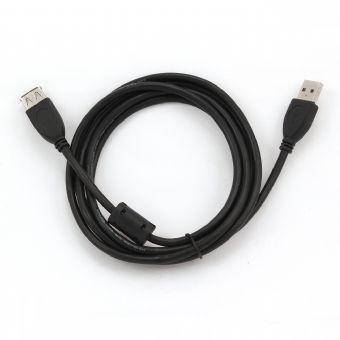 

Кабель Cablexpert CCF-USB2-AMAF-6 удлинитель USB 2.0 AM/AF 1,8 м, Ферритовый фильтр, Черный