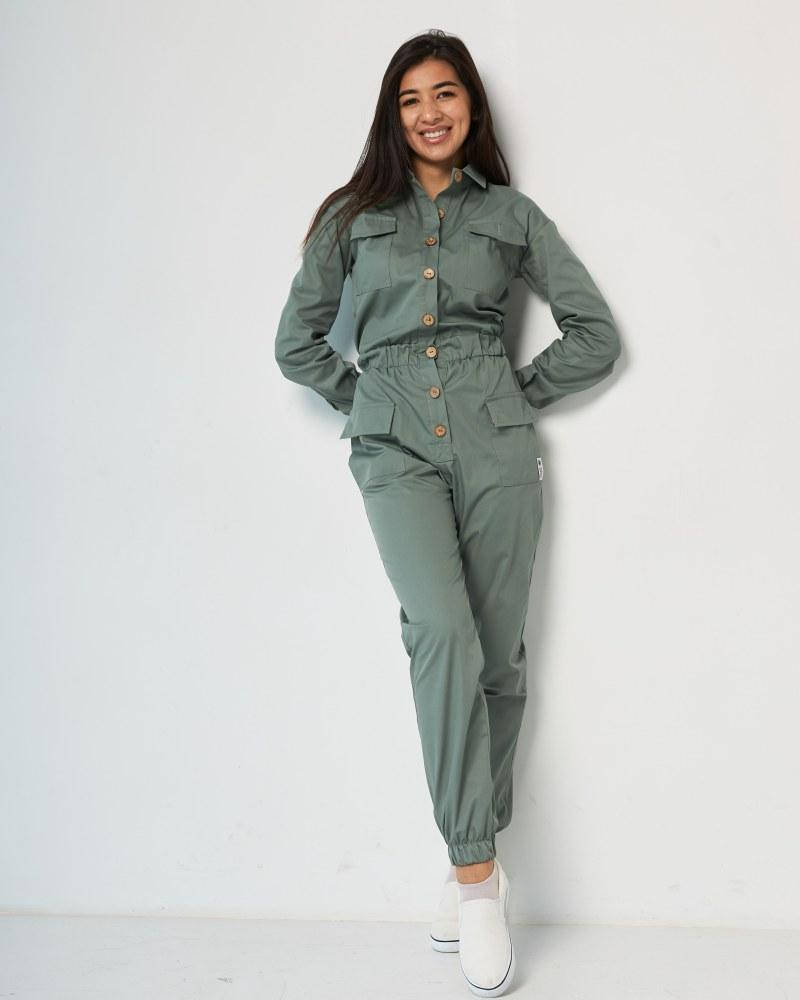 

Комбинезон "Бруклин" оливковый, Белый