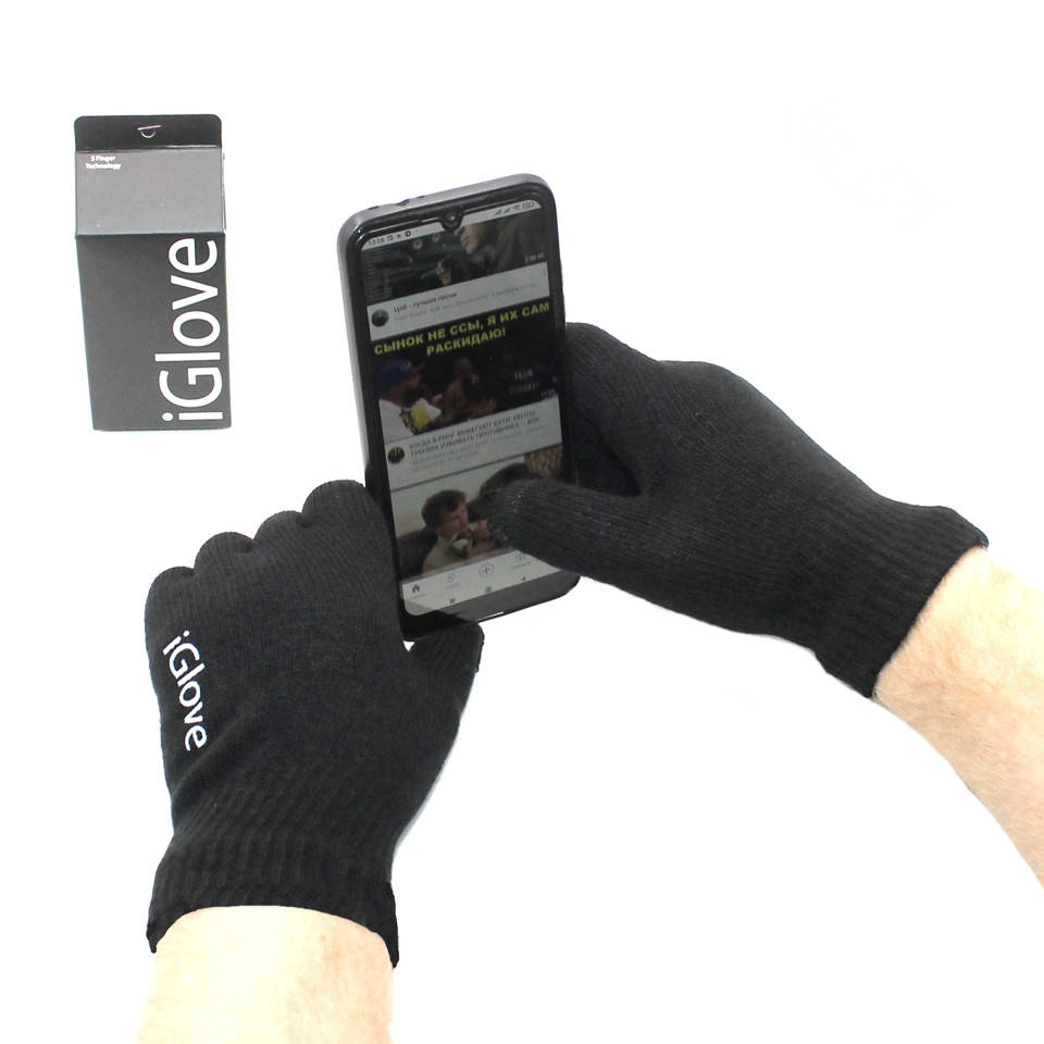 

Теплые зимние перчатки для сенсорных экранов телефона Iglove Черные, Черный