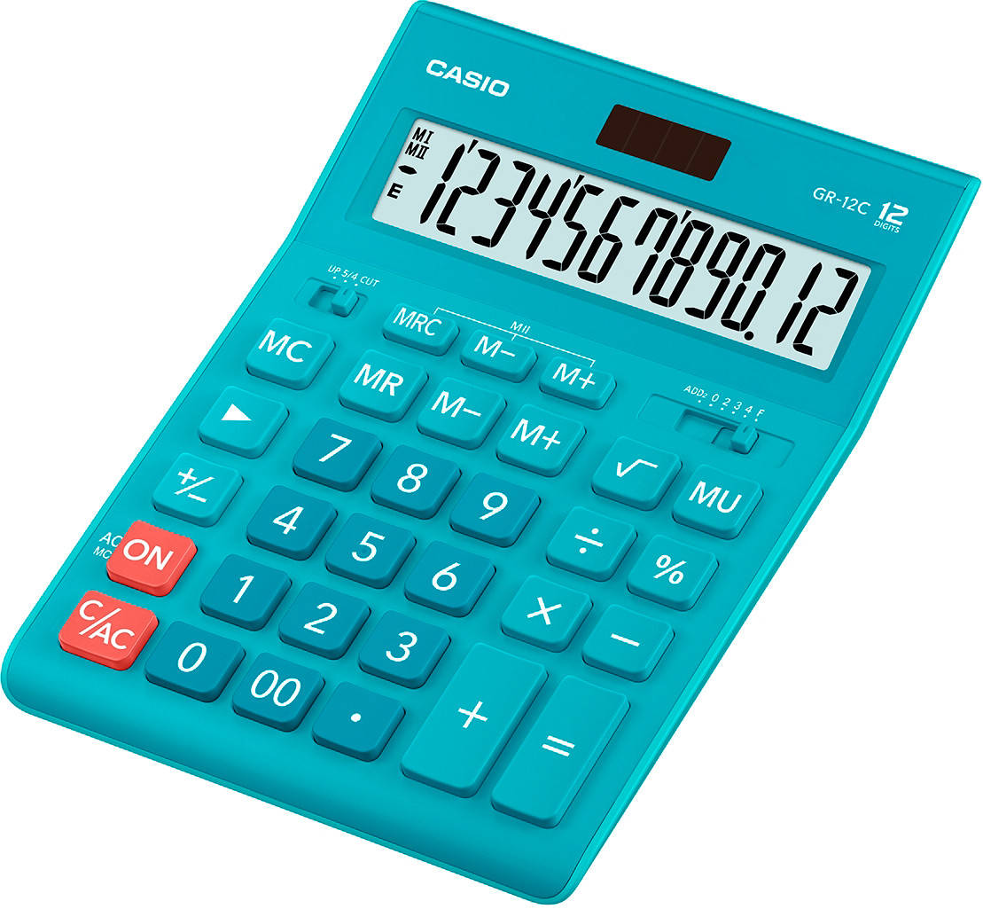 

Калькулятор 12р. 209х155х35мм. Casio голубой