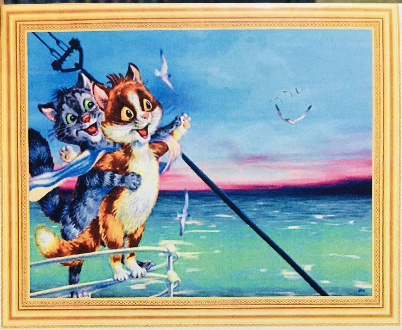 

50*40см Котячья любовь, алмазная живопись, полная выкладка