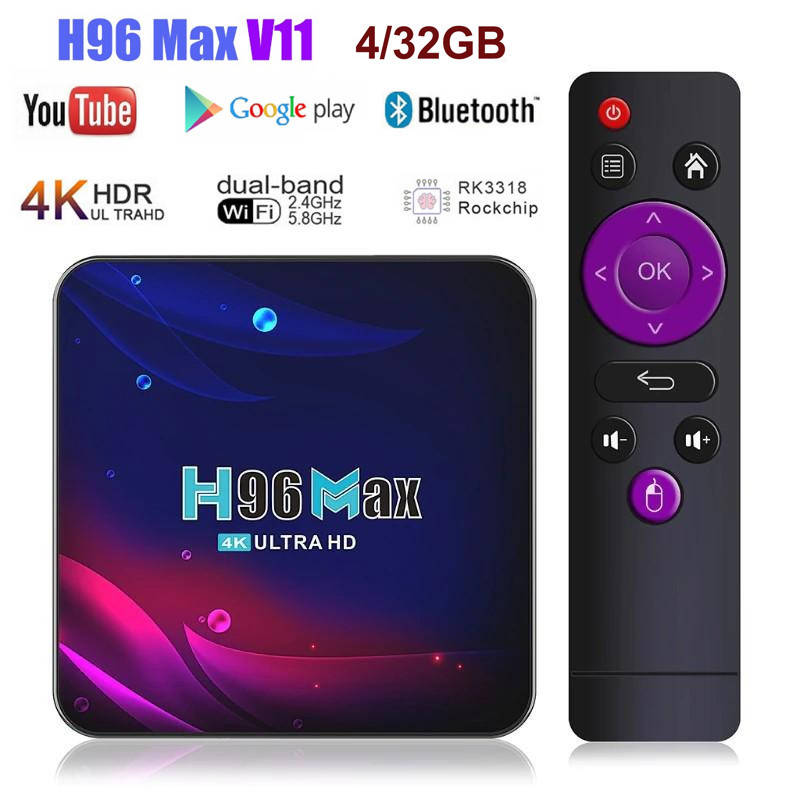 

TV-Приставка H96 Max V11 4/32GB ROCKCHIP RK3318 (Андроид СмартТВ Приставка, Андроїд тв бокс)