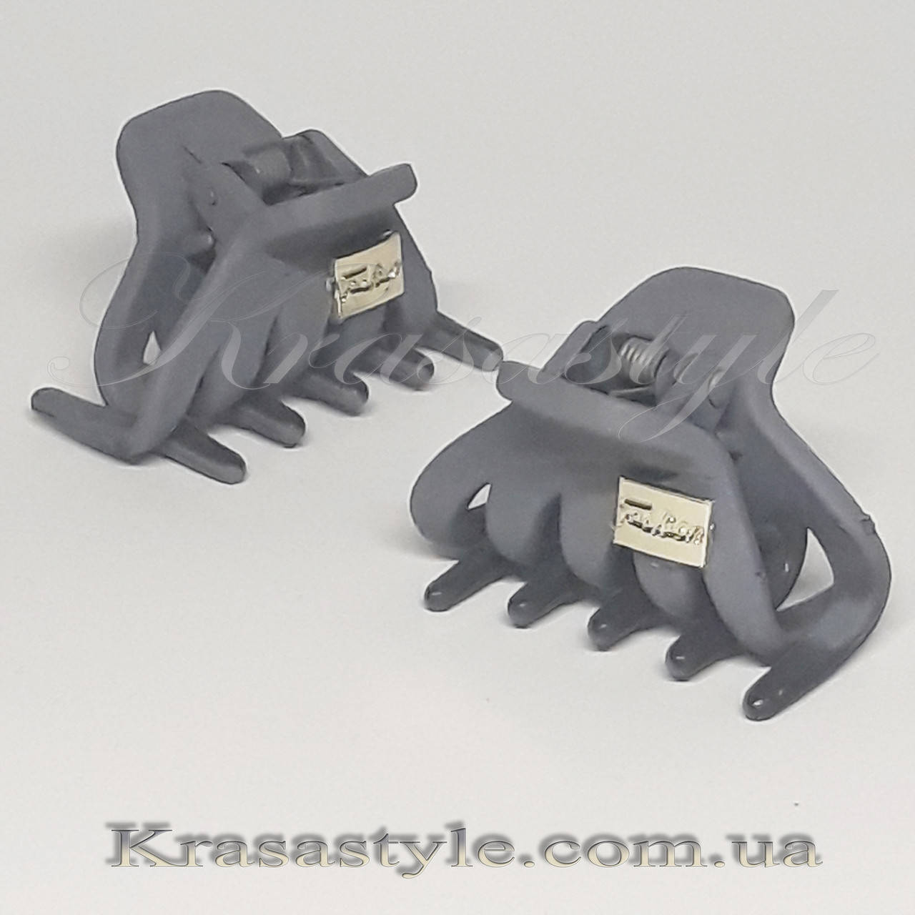 

Краб для волос Fashion каучуковый 4.5 см, Серый