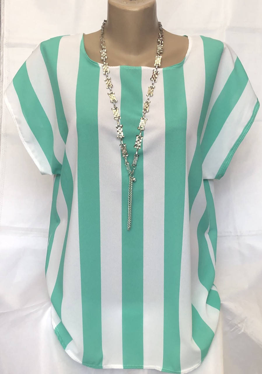 

Женская легкая блуза в полоску больших размеров, Белый