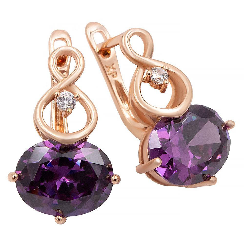 

Серьги 1,8 см фиолетовый (Медицинское золото)