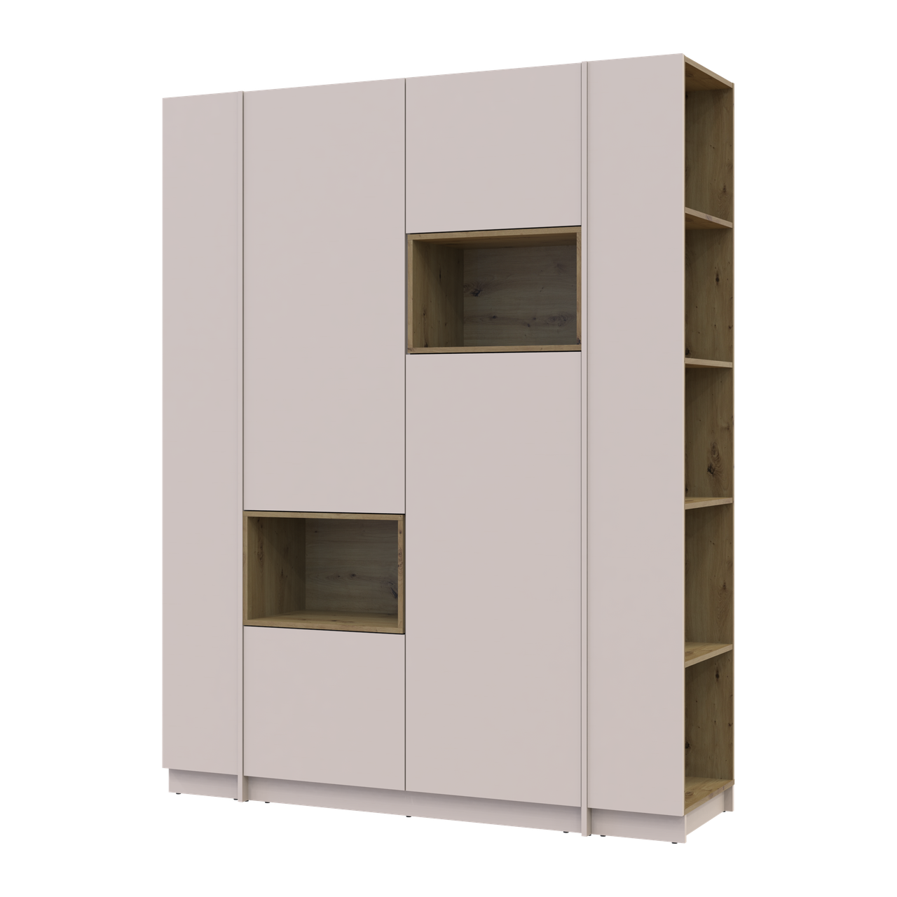 Шафа для одягу з нішею та етажеркою Doros Дейл Кашемір/Дуб Артізан 2 ДСП 143.2х52х220 (44900336) 6