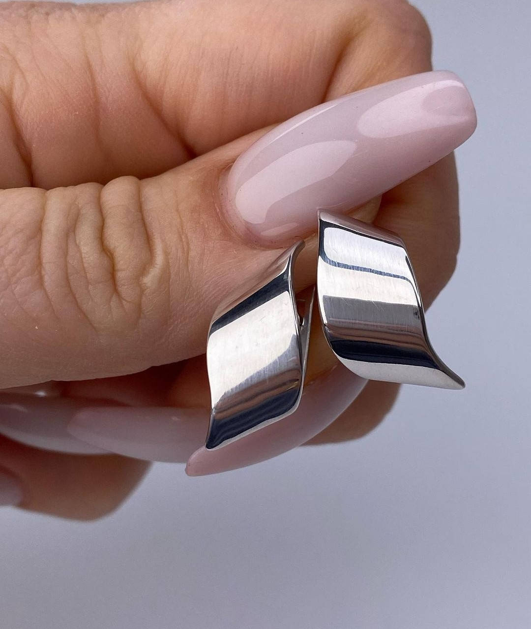 

Серьги серебряные без вставок