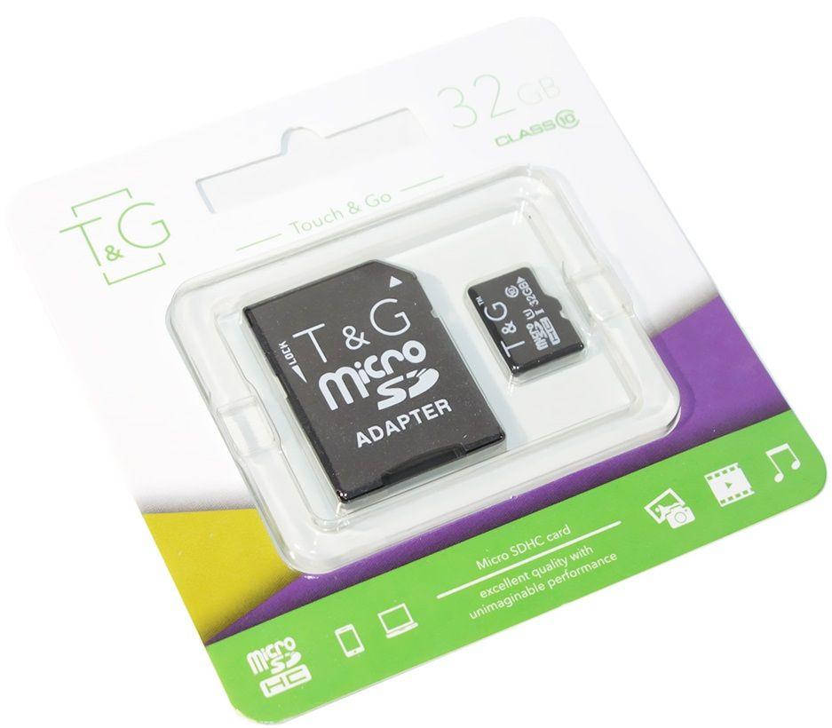 

Карта памяти T&G microSDHC 32GB Class 10 UHS-I U1 + SD-адаптер (TG-32GBSD10U1-01)