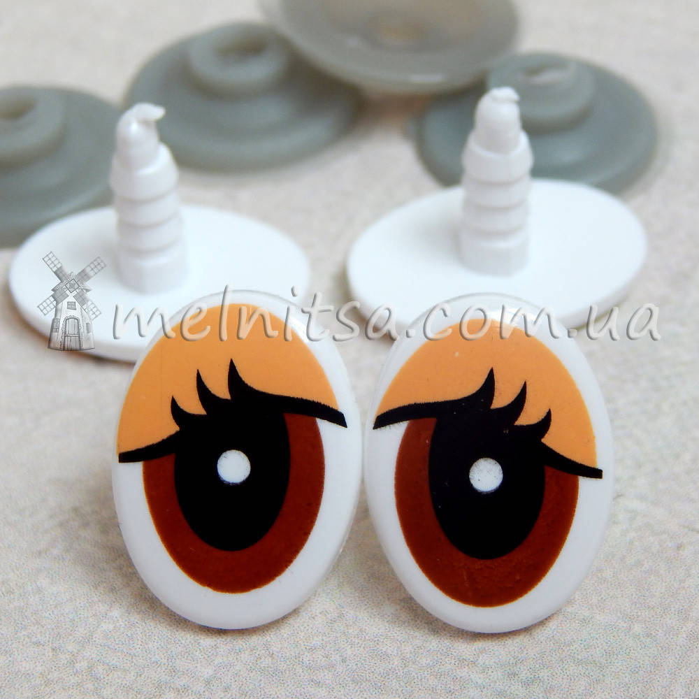 

Глазки для мягкой игрушки нарисованные 2,3х1,6 см + крепление (2 шт)