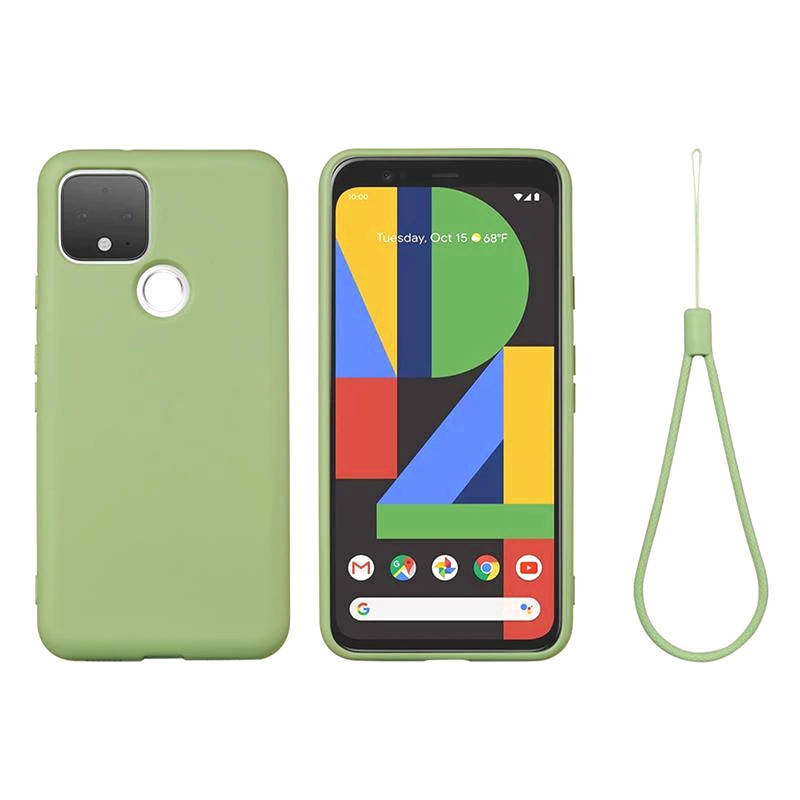 

Силиконовый чехол для Google Pixel 5A 5G Зеленый микрофибра soft touch, Зелёный