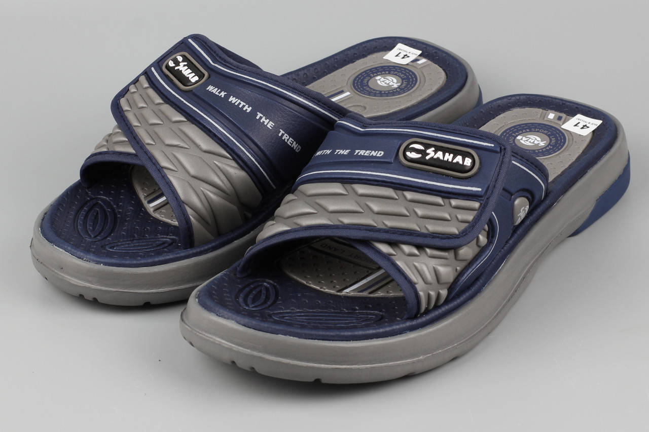 

Шлепанцы мужские на липучке синие Sahab SH22-006M Сахаб Размеры 41 42 43, Синий