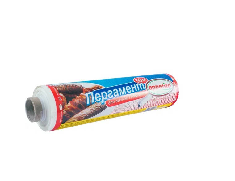 

Пергамент 280 * 50м белый силиконизированый . ТМ «Appetito»