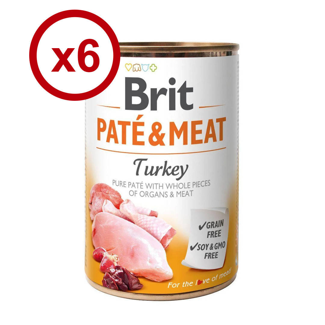 

Brit Pate & Meat консервы для собак 400г*6шт (индейка)