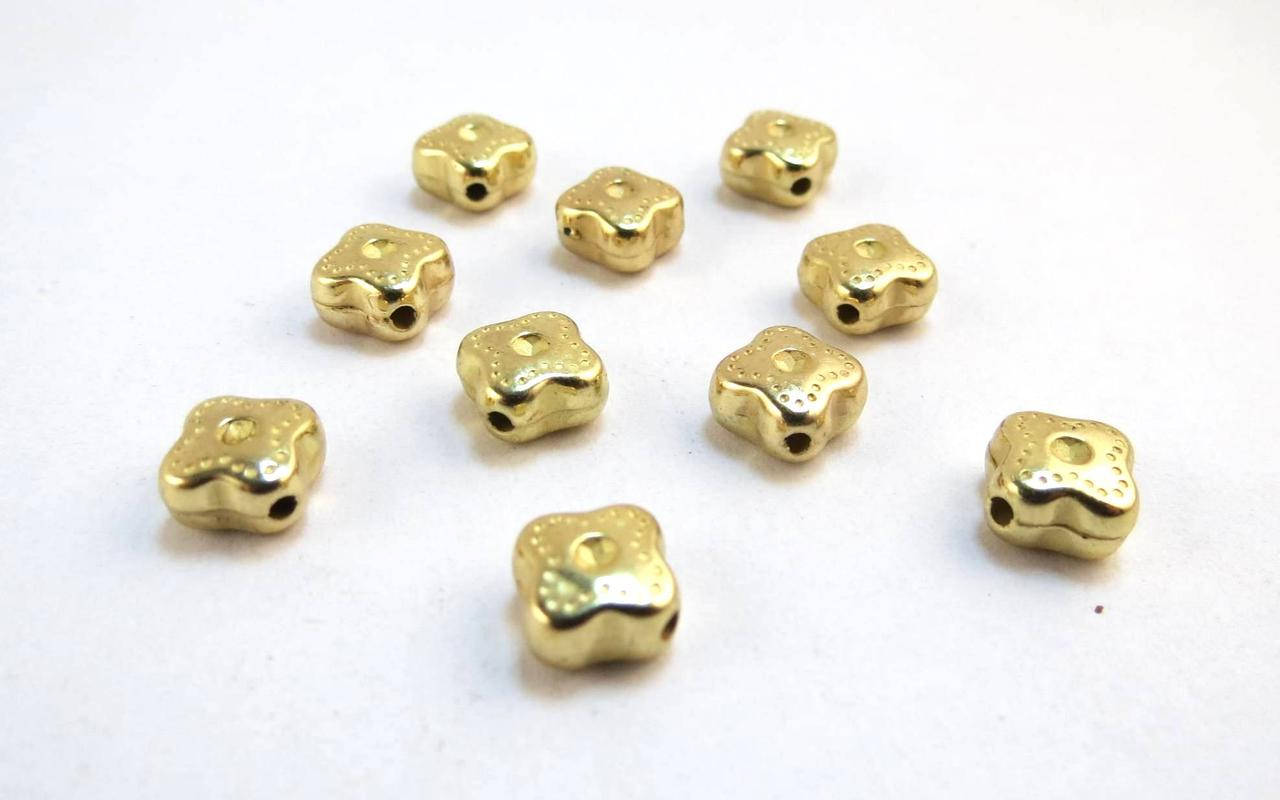 

Бусина Квадратная, Пластик, Цвет: золото, 6 мм, Отверстие: примерно 1,2 мм