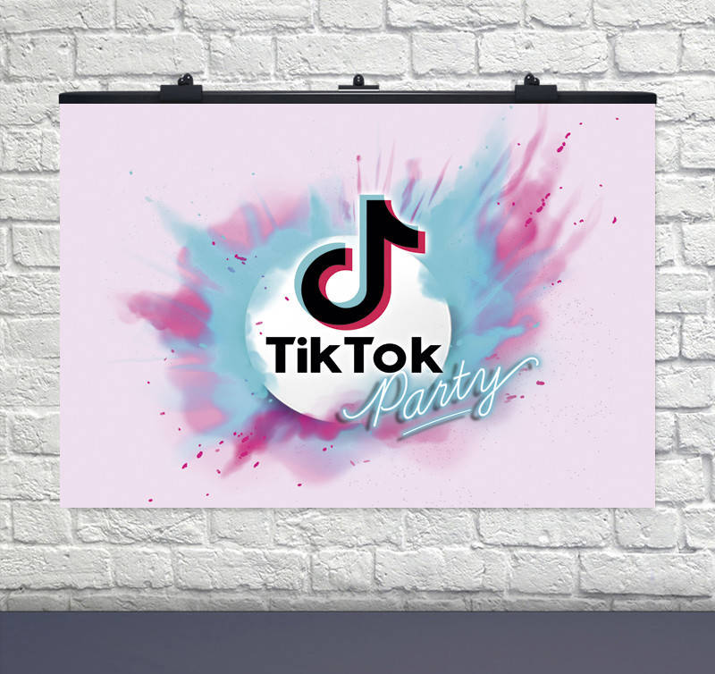 

Плакат для праздника "TikTok " розовый фон 75 СМ Х 120 СМ