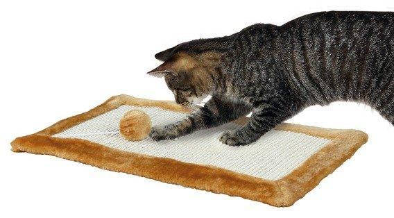 

Trixie Scratching Mat Когтеточка коврик с игрушкой для кошек (коричневая) 55×35 см