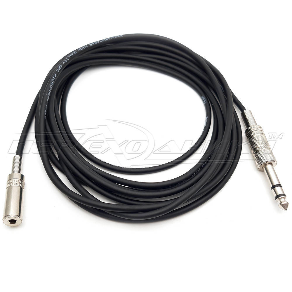 

Кабель переходник 3.5 mm ( мама ) стерео на 6.3 ( папа ), в экране 5.0, Черный