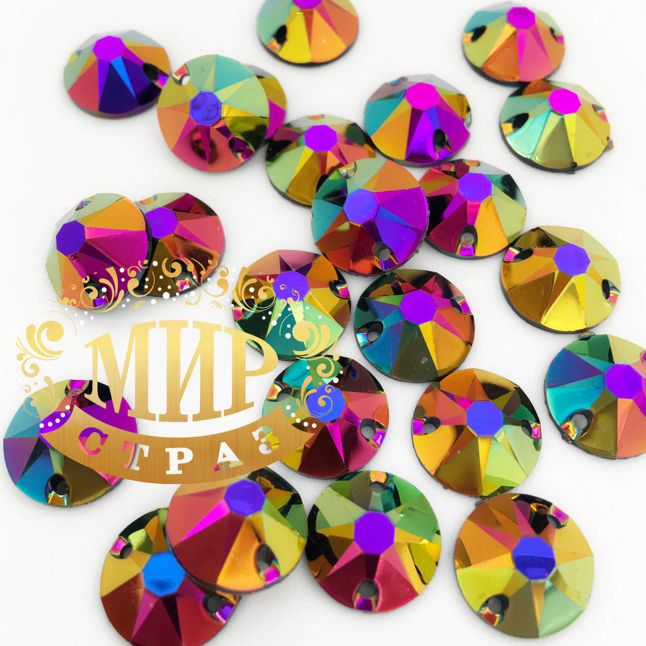 

Пришивные стразы Xirius, 12мм цвет Golden Black ,(синтетич.стекло), 1 шт