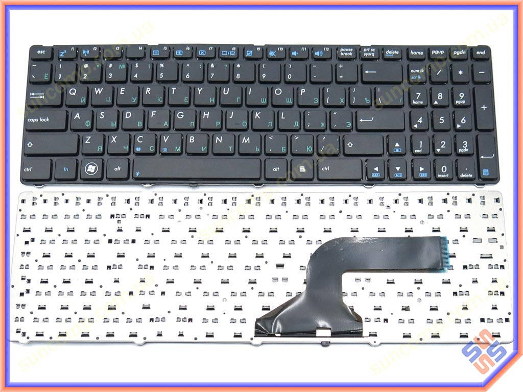 

Клавиатура для ASUS K53S, K53SD, K53SF, K54, K54C, K54H, K54L ( RU Black ). Черная рамка., Черный