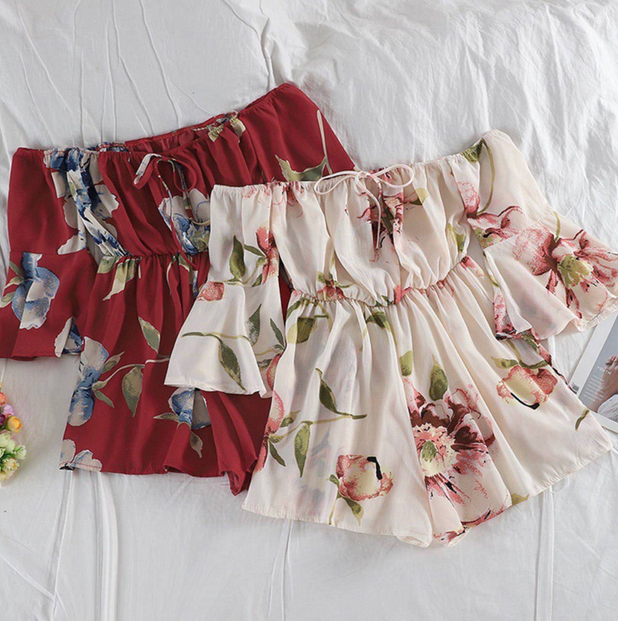 

Летние комбинезоны с открытыми плечами