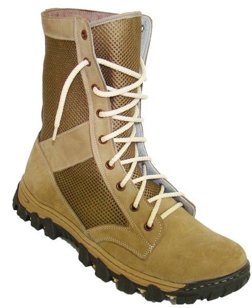 

Ботинки с высокими берцами с текстильной вставкой песочные, Песочный