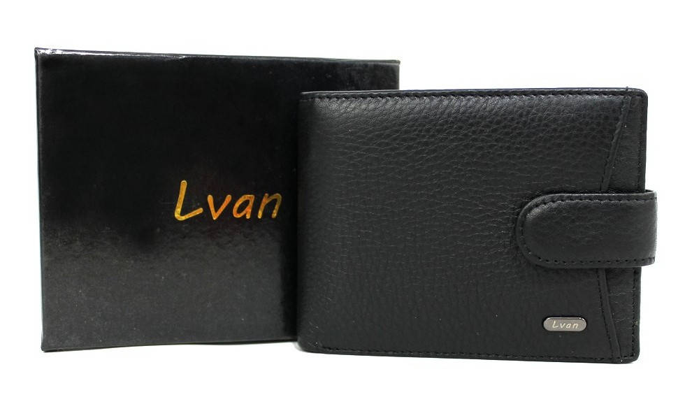 

Кожаный мужской кошелек Lvan G309-209-А, Черный