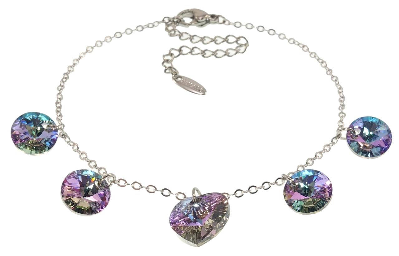 

Браслет Xuping Родий с кр-ми Swarovski "Кристаллы Paradise shine на цепочке " размер с доп. цепочкой 17-22,5м