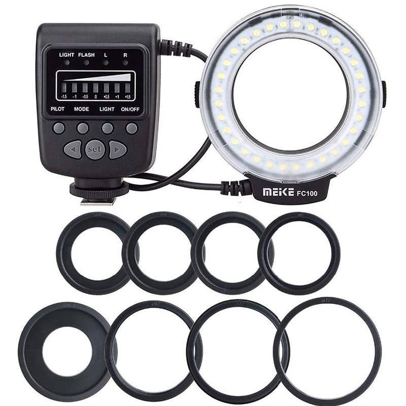 

Макровспышка кольцевая Meike FC100 LED Canon Nikon