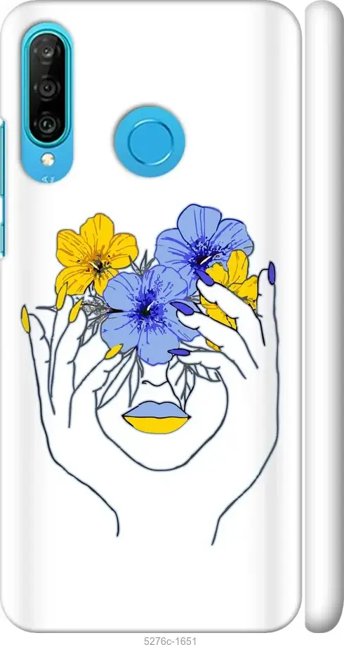 

Чехол на Huawei P30 Lite с картинкой / для хуавей п30 лайт с принтом Девушка, Серый