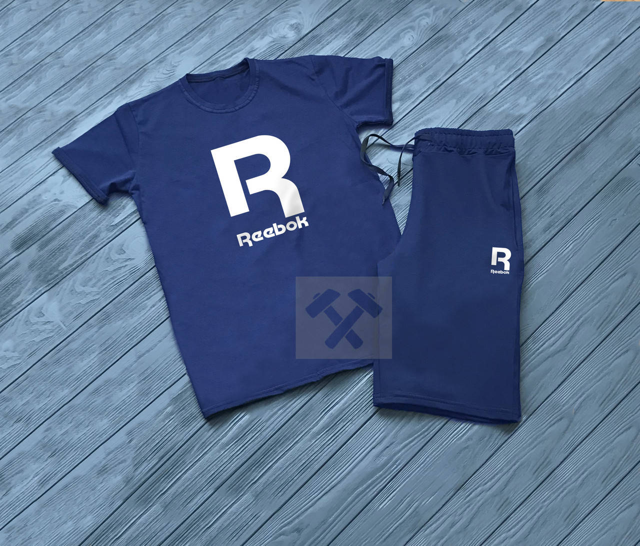 

Мужской костюм футболка и шорты Рибок, футболка и шорты Reebok,брендовый,трикотаж XL