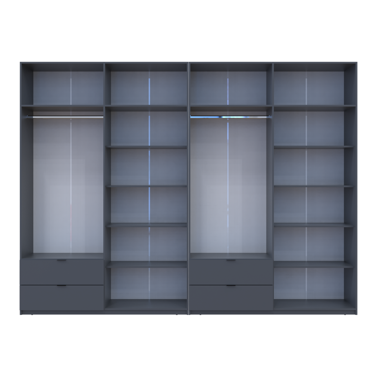Розпашна Шафа для одягу Doros Лукас Графіт 4+4 ДСП 320х50х240 (42005129) 5