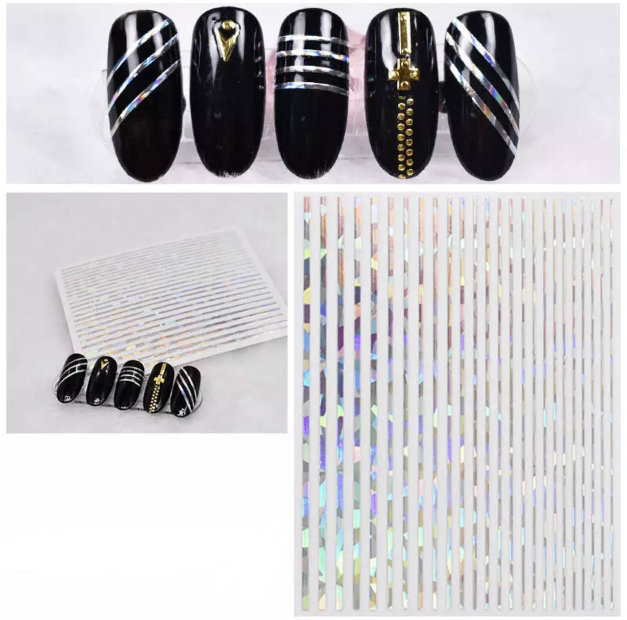 

3D - Гибкая полоска - лента для дизайна ногтей She Nail Хамелеон - Silver (Серебряная)