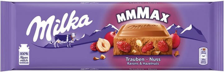 

Молочный шоколад Milka Trauben Nuss 300 гр с изюмом и орехами