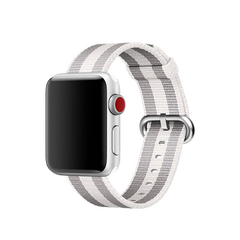 

Ремешок для часов Apple Watch 42 мм 44 мм нейлоновый с пряжкой, Gray with white