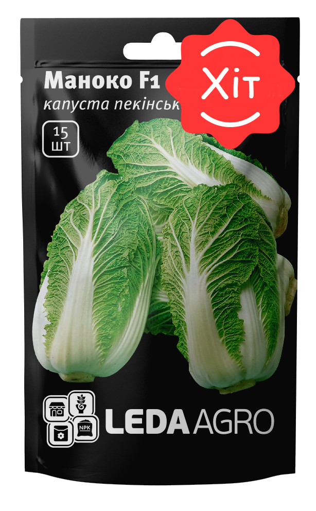 

Маноко F1 15 шт Leda Agro Капуста пекінська Насіння (Капуста Пекинская Семена)