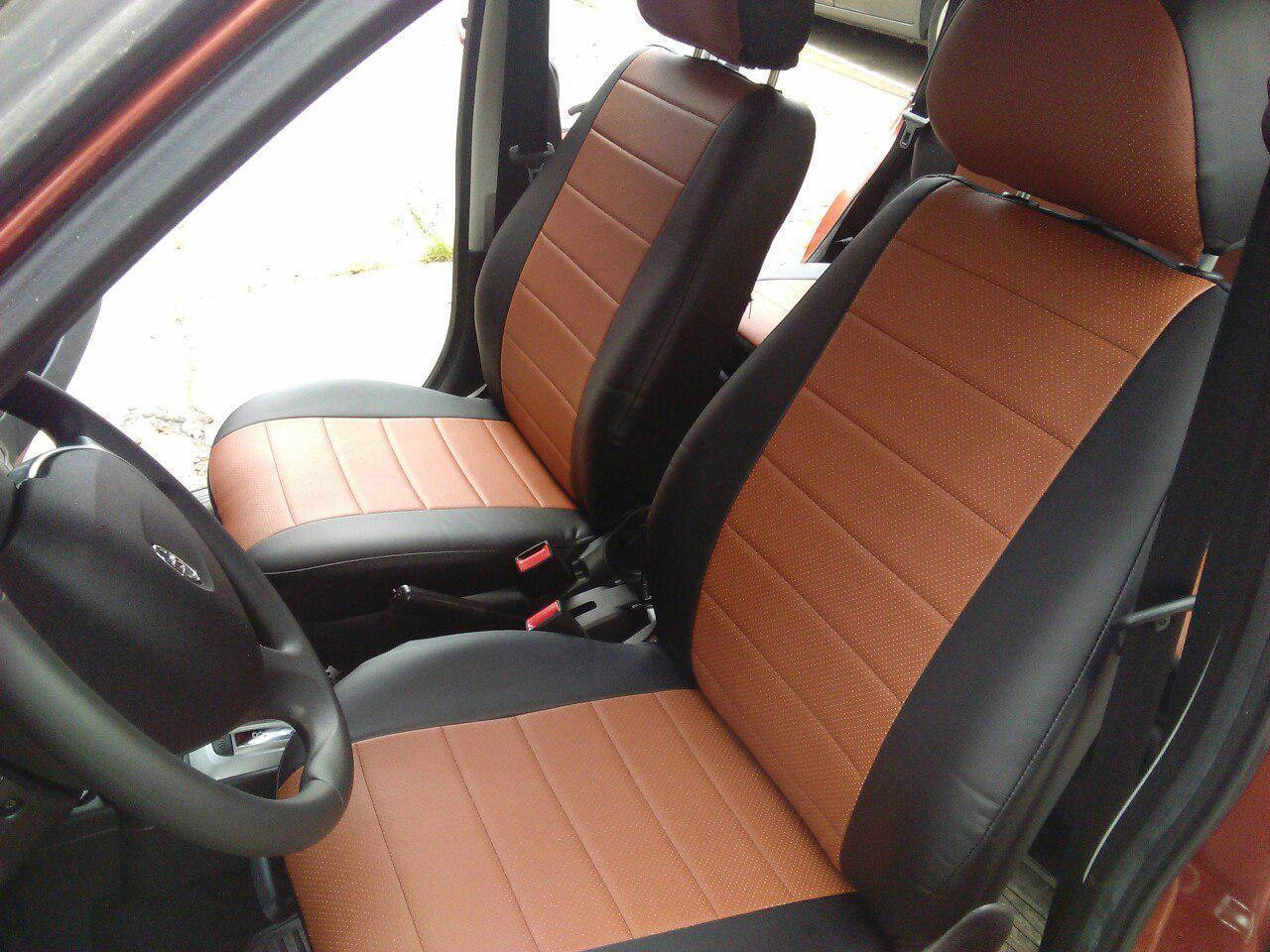 

Чехлы на сиденья Джили МК (Geely MK) (модельные, кожзам, отдельный подголовник) Черно-серый