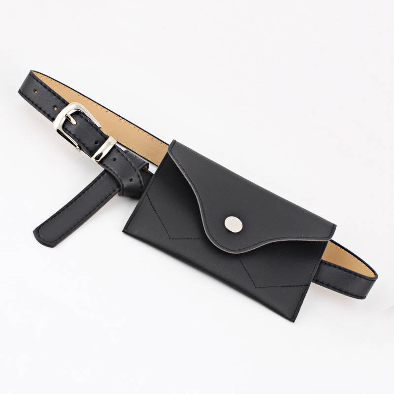 

Женская классическая бананка пояс-кошелек 0001 черная, Черный