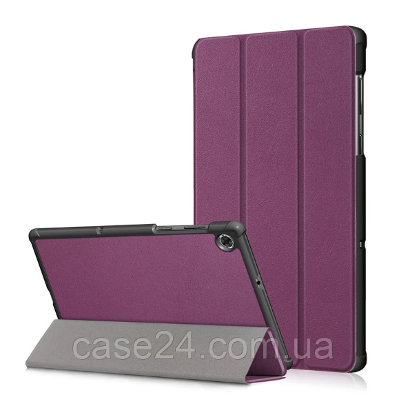 

Кожаный чехол книжка Crazy Horse для Lenovo Tab M10 Plus (8 цветов) баклажановый