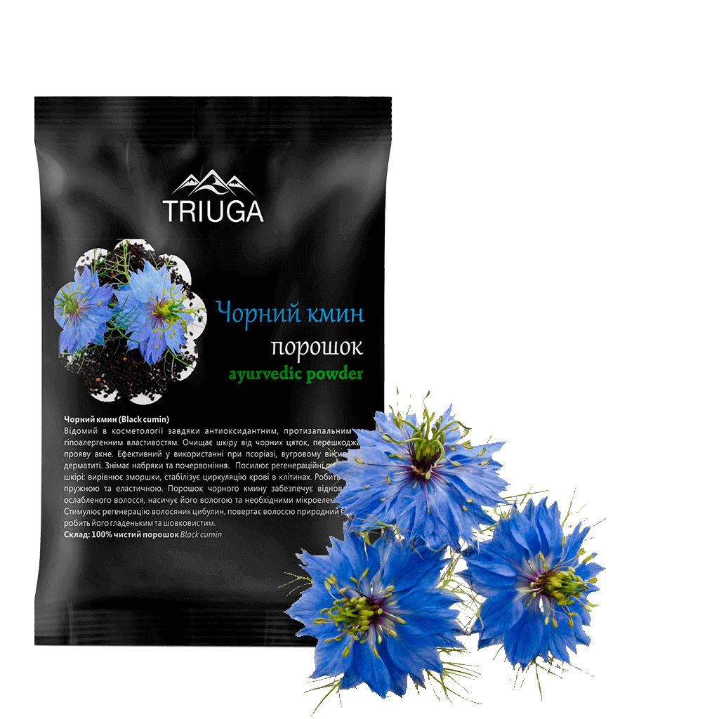 

Чорний кмин (калінджі) порошок 50 г, Тріюга, Триюга порошок Чёрного тмина (калинджи), Аюрведа Здесь