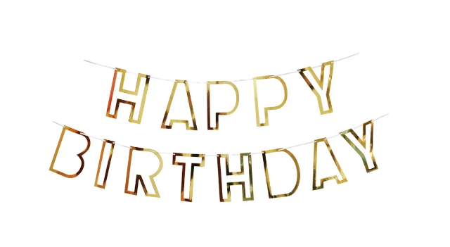 

Бумажная гирлянда Happy Birthday полая , 2,5 метра