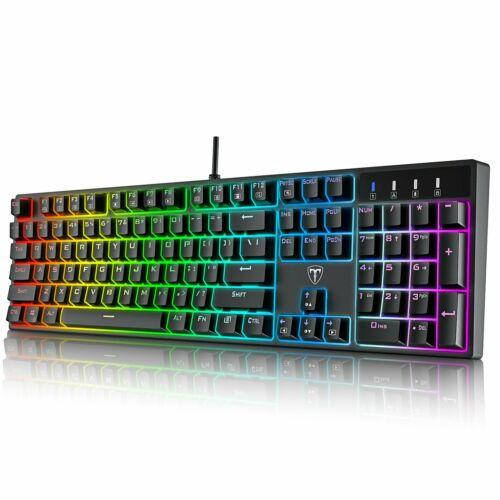 

Механическая игровая проводная клавиатура PICTEK 1 с голубыми переключателями для ПК/MAC Windows, Голубой