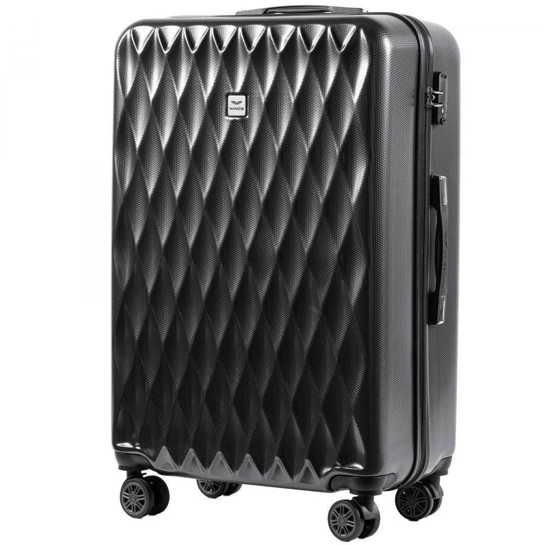 

пластиковый чемодан на 4 колесах Wings PC190 L Графитовый