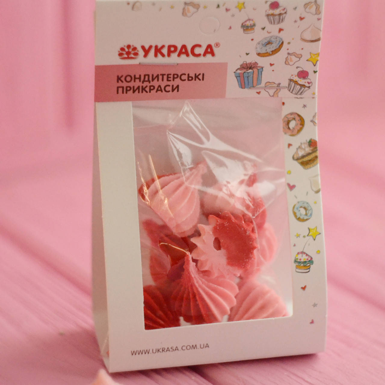 

Набор безе (красно-розовый) Украса (9 шт.), Красный