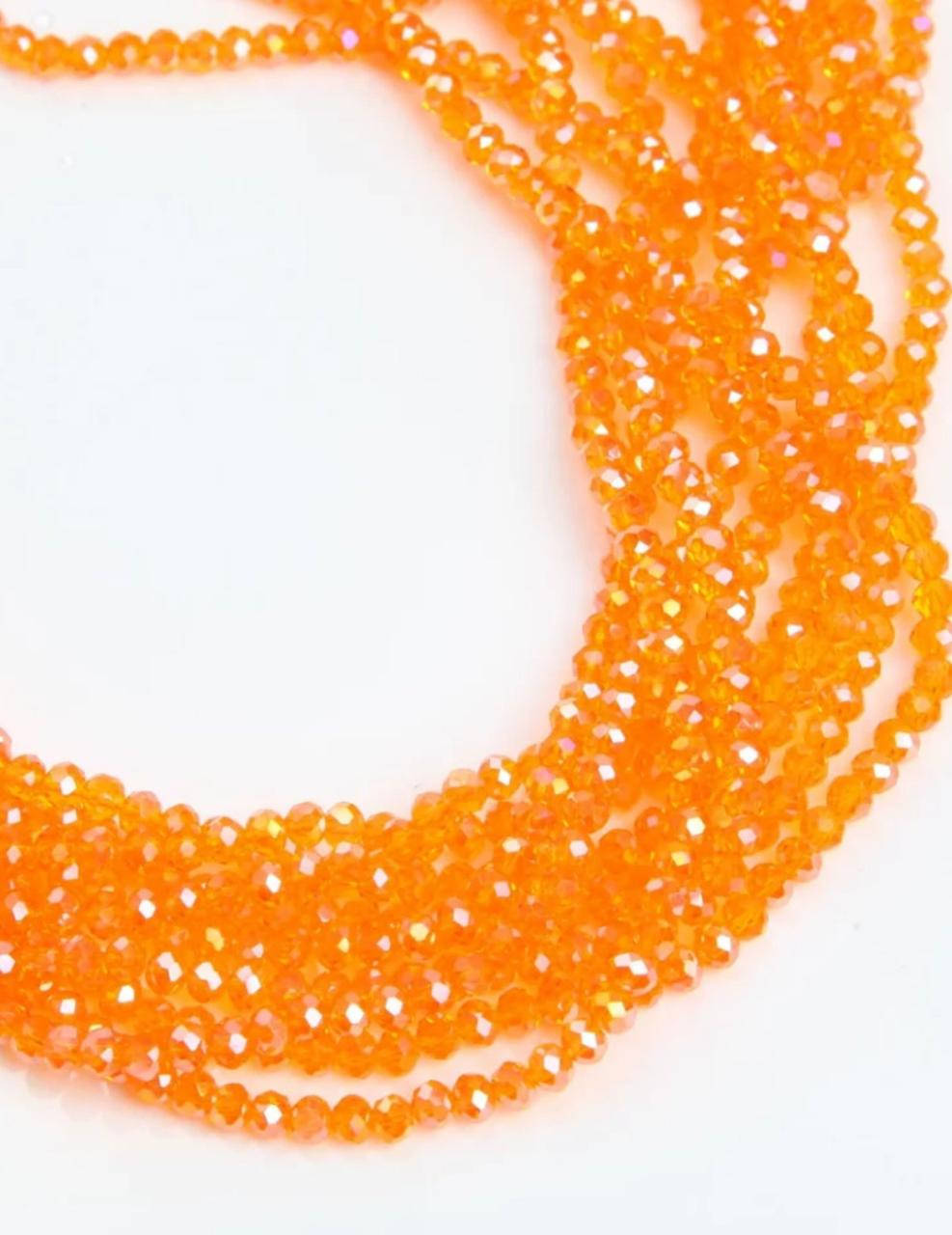 

Бусины хрустальные (Рондель) 6*4 мм пачка - 95-100 шт, цвет - оранжевый
