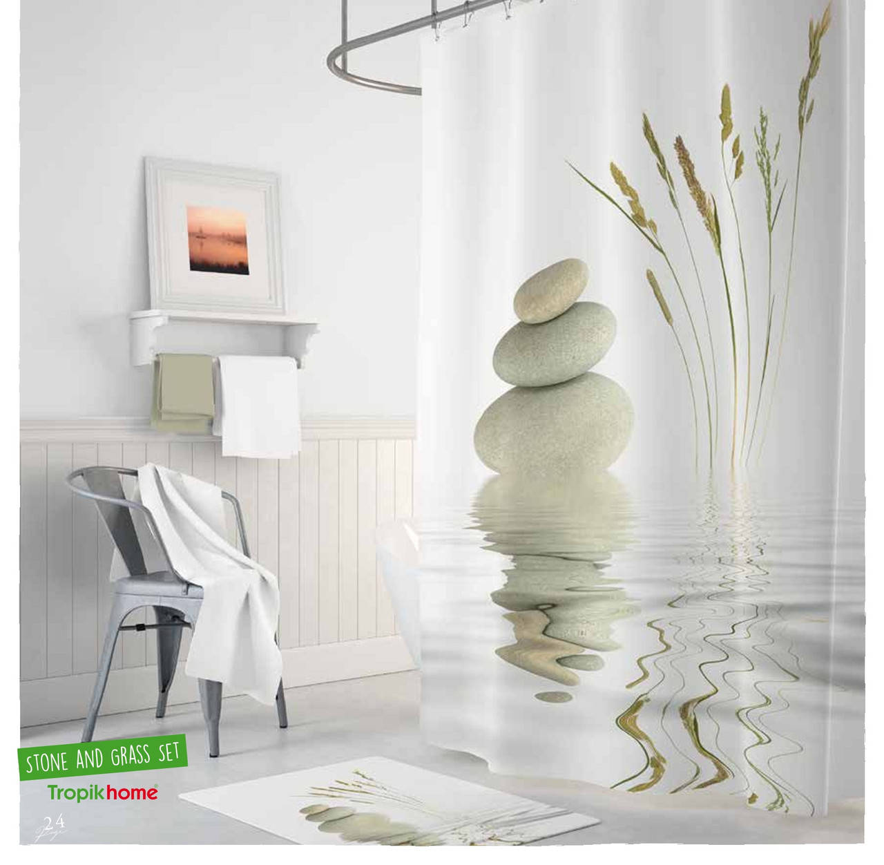 

Штора для ванной Stone and reed Tropichome 180*200 см, Разные цвета