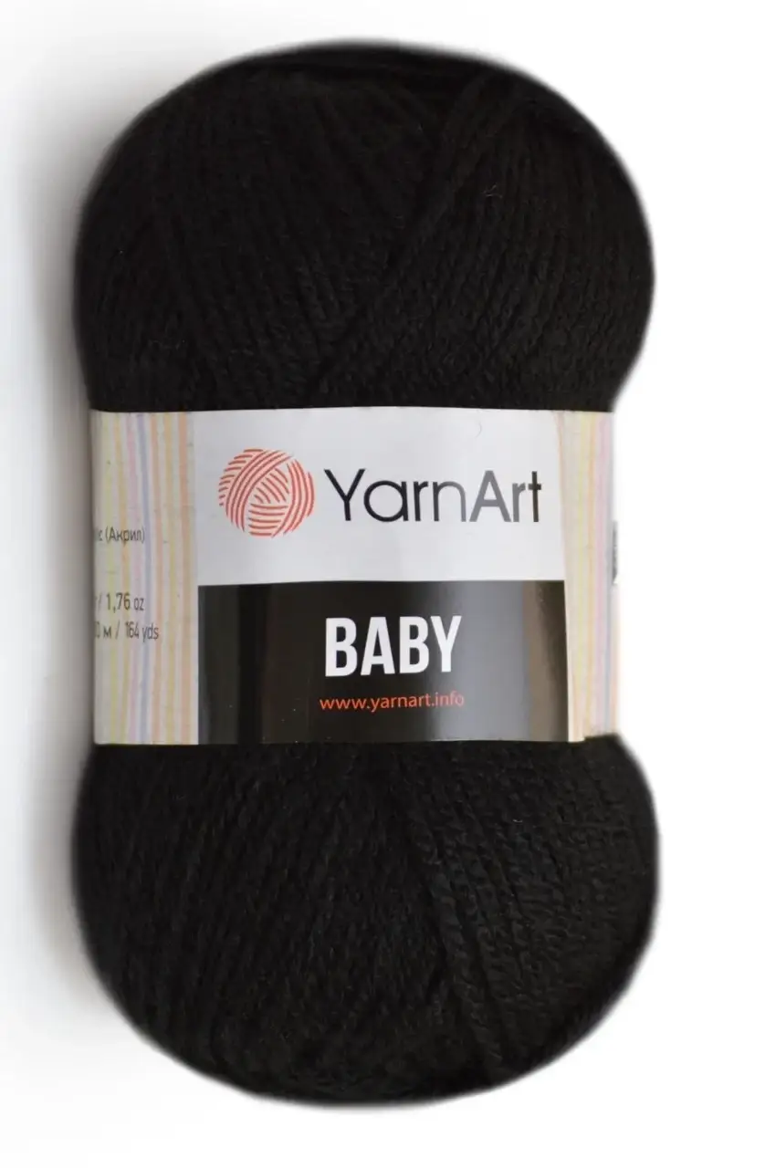

Пряжа Демисезоная акриловая БебиYarnArt Baby Ярнарт 100% акрил, Турция 585- черный