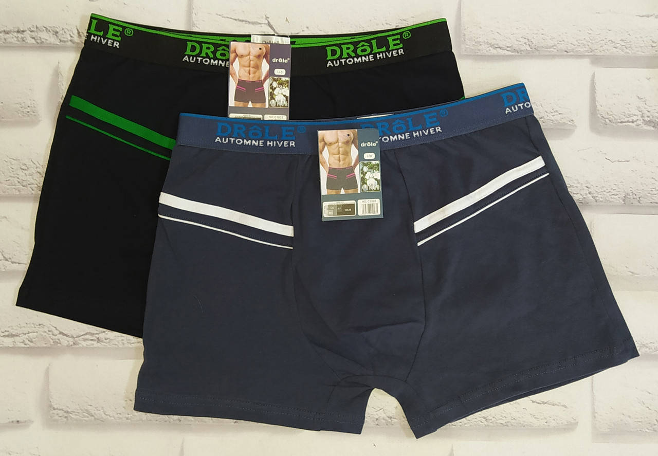 

Трусы мужские боксеры Drole L 50-52 раз. Хлопок, Разные цвета