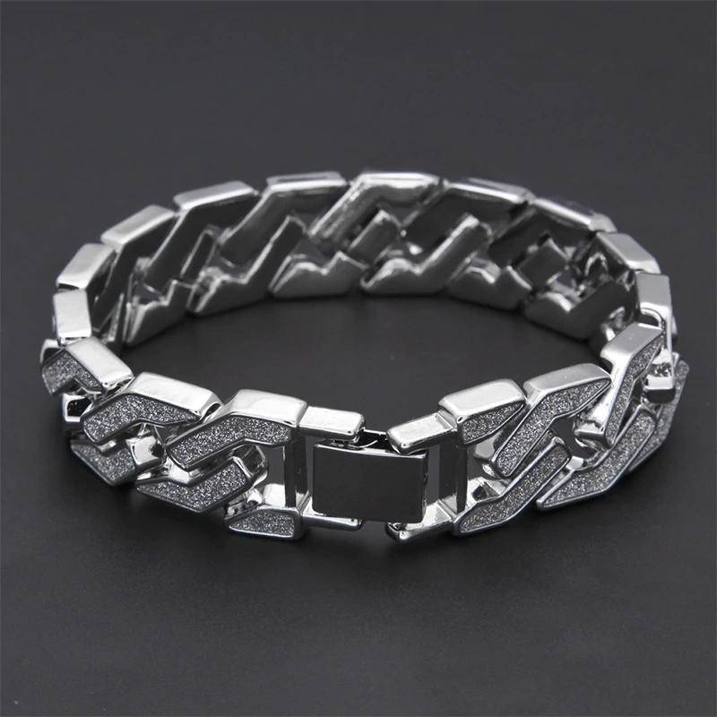 

Мужской браслет кубинское звено ширина 16 мм, длинна 19,5 см Silver