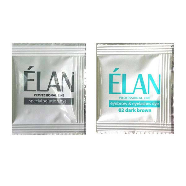 

Міні набір для фарбування брів фарба + окисник Elan 02 Dark Brown